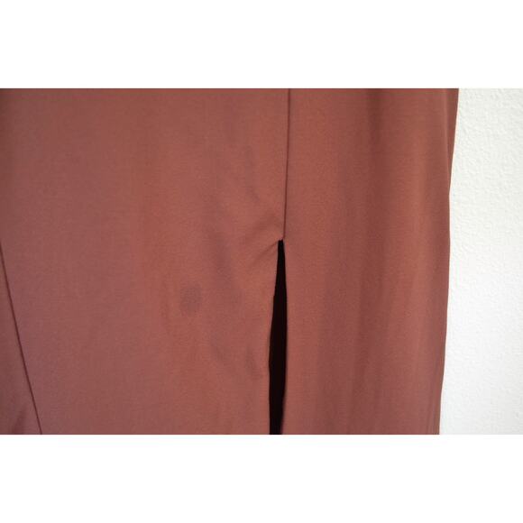 BHLDN Juliana High-Neck Side-Slit Stretch Crepe Maxi Dress Size 6 - Picture 4 of 8